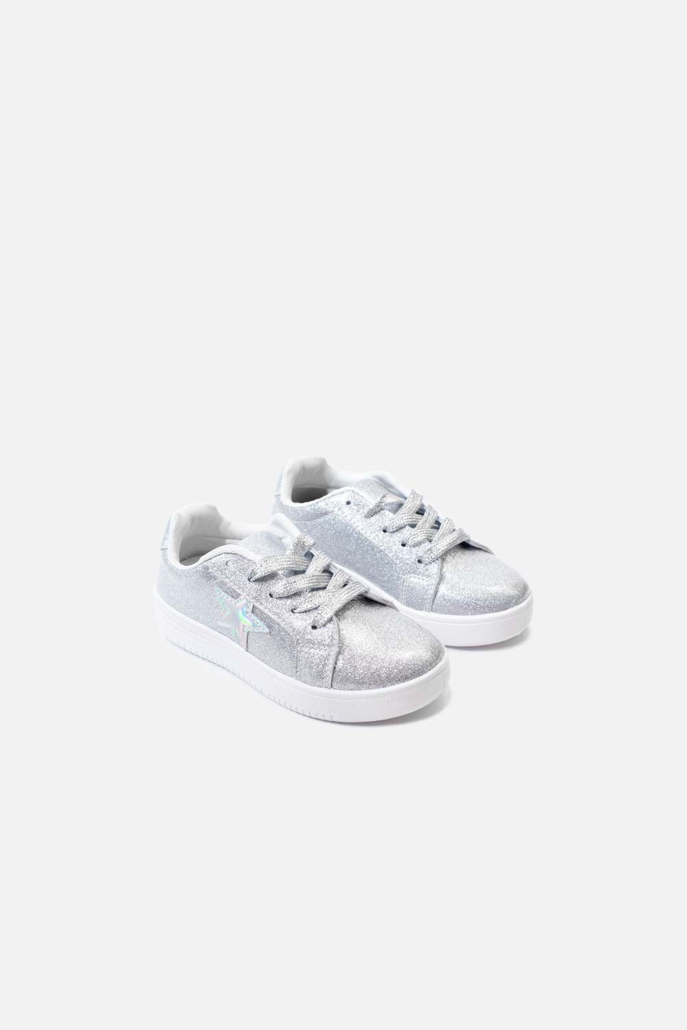 TENIS MIC DE ESTRELLA PLATEADOS PARA NIÑA