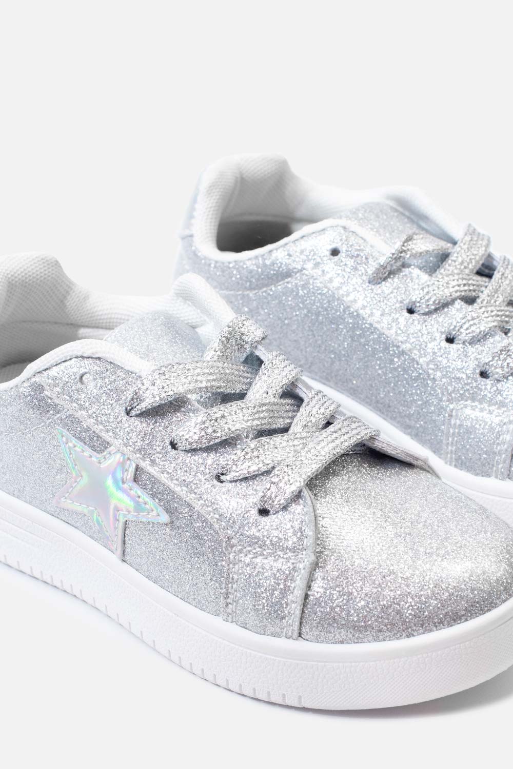 TENIS MIC DE ESTRELLA PLATEADOS PARA NIÑA