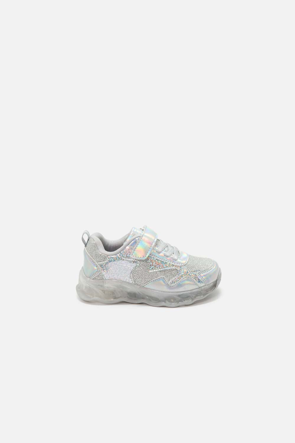 TENIS DE LITTLEMIC PLATEADOS CON CORDÓN PARA NIÑA