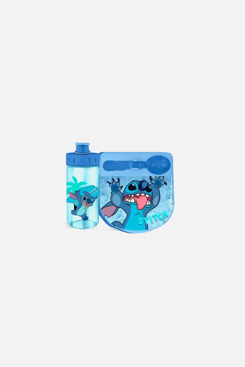SET DE PORTA, CUBIERTO Y BOTELLA STITCH PARA NIÑA
