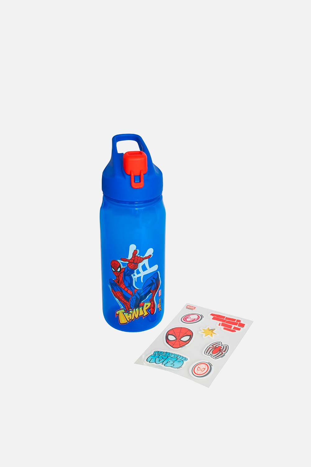BOTELLA DE SPIDER-MAN + STICKERS PARA NIÑO