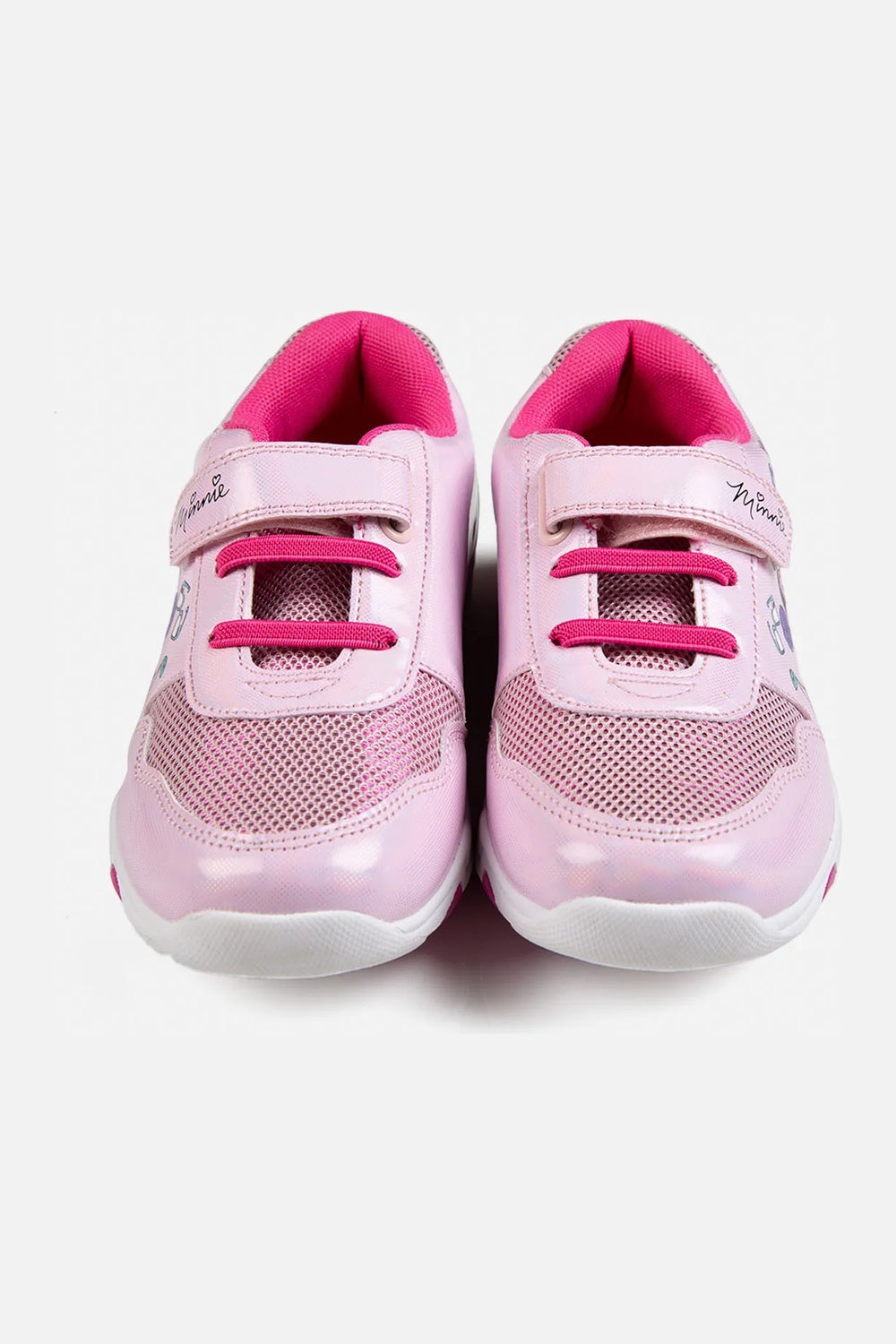 TENIS DE MINNIE MOUSE CON LUCES BLANCO Y ROSADO PARA NIÑA