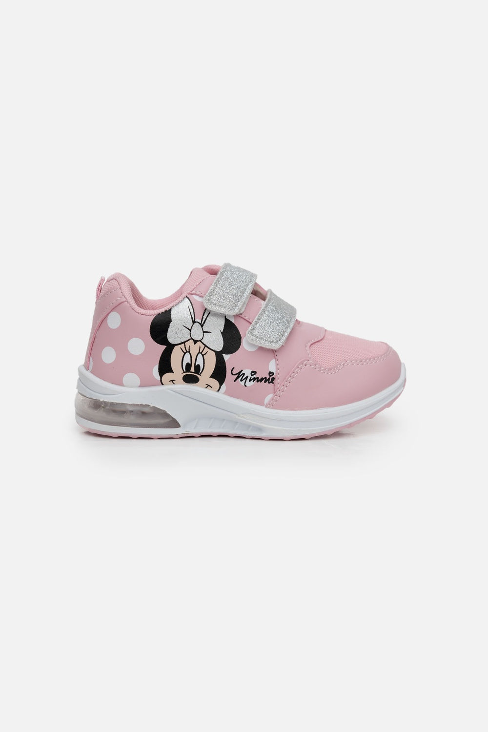 TENIS DE MINNIE MOUSE CON LUCES ROSADOS PARA NIÑA