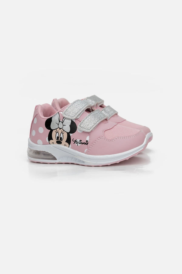 TENIS DE MINNIE MOUSE CON LUCES ROSADOS PARA NIÑA