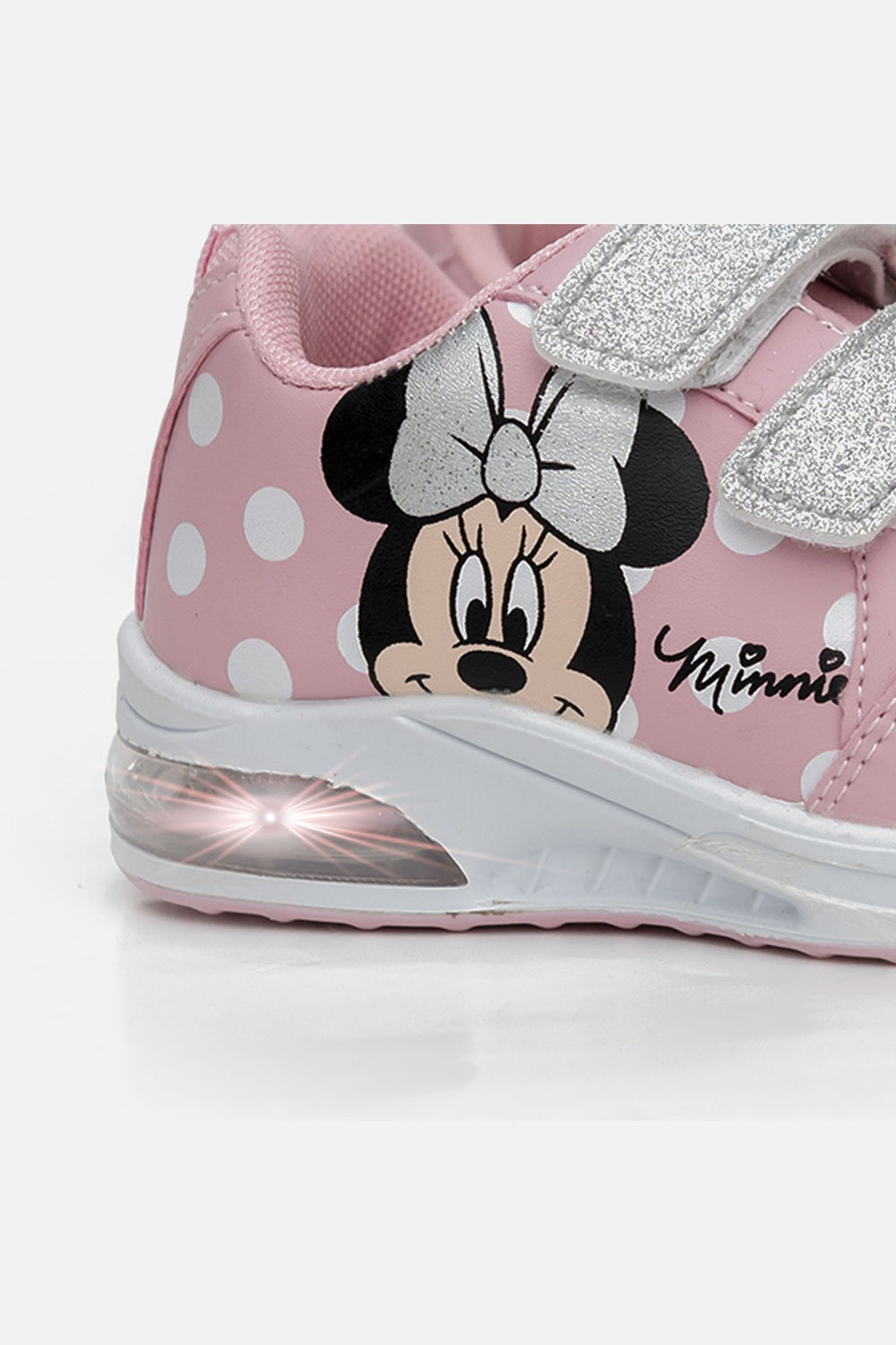 TENIS DE MINNIE MOUSE CON LUCES ROSADOS PARA NIÑA