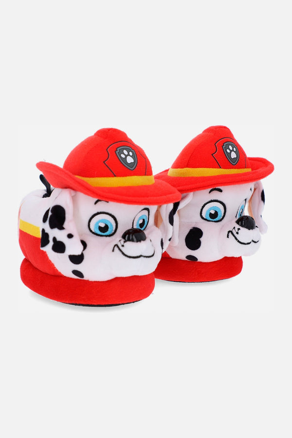 PANTUFLAS DE PAW PATROL CERRADAS ROJO Y BLANCO PARA NIÑO