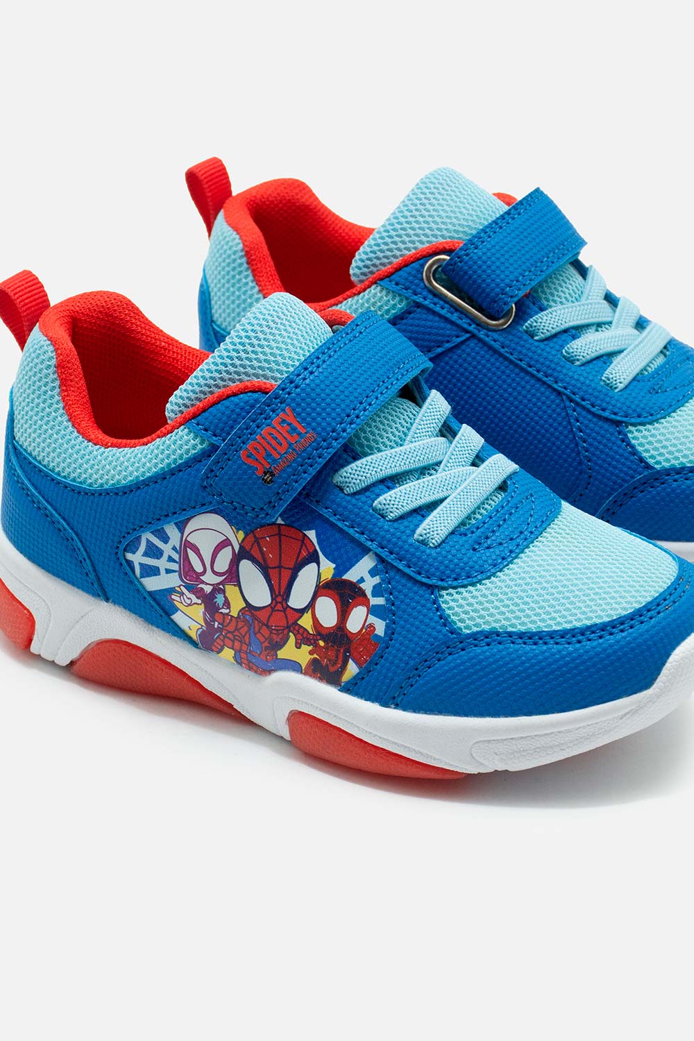 TENIS CON LUCES DE SPIDEY ROJO Y AZUL PARA NIÑO